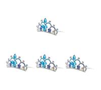 Healeved 4pièces Couronne Avec Peigne Strass Accessoire De Cheveux Pour Anniversaire Et Fêtes De Filles Élégant Headdress Pour Petite Princesse