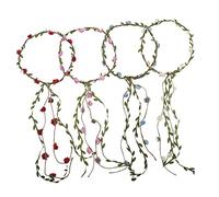 Healeved 4pièces Couronne De Fleurs Hawaïenne Accessoires De Mariage Élégants Pour Fête Tête De Fille Et Décorations Photographiques Rose