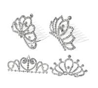 Healeved 4pièces Couronnes Avec Peigne Pour Filles Diadèmes Élégants Lot De Couronnes Chic