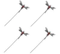 Healeved 4pièces Dragonfly Hair Stick Accessoire De Coiffure Élégant Pour Femme Avec Perles Et Agate Pour Chignons Anniversaires Et Sorties