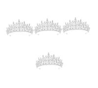 Healeved 4pièces Élégante Strass Pour Femmes Couronne De Mariage Et Anniversaire Accessoire De Fête Diadème Brillante Pour Cérémonies Et Photographies