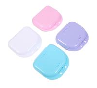 Healeved 4pièces Étui de Voyage pour Prothèse Dentaire Étui de Rangement pour Prothèse Partielle Boîte Compacte avec Aération pour Appareil de Contention