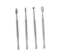 Healeved 4pièces Outils De Manucure Acier Inoxydable Pour Poussoir à Cuticules Écarteur De Peau Morte Et Cuillère à Pour Maison Et Salon