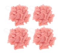 Healeved 4pièces Savon Loofah Éponges De Bain Exfoliantes Pour Adultes Éponge De Douche Moussante Boule De Douche Exfoliante Filet Nettoyage De Peau Sèchage Rapide Porte-savon Double Usage