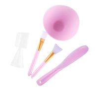 Healeved 5 Pièces 1 Ensemble Tasse À Mesurer Silicone Masque Bol Masque Facial Bol Bricolage Masque Outils Rose