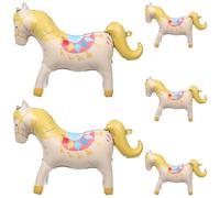 Healeved 5 Pièces Ballons en Aluminium Forme Cheval pour Carnaval, Décoration Facile à Gonfler et Solide, pour Fêtes à Thème Animalier et Arrière-plan Festif