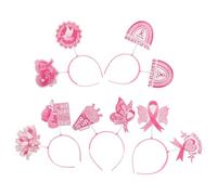 Healeved 5 Pièces Bandeaux à Ruban pour Fête Femme, Serrage-tête Léger en Plastique, Décoration Créative et Confortable, pour Journée Internationale du Cancer du Sein