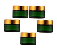 Healeved 5 Pièces Bouteille De Crème Pour Les Yeux à Pour Le Visage Bouteilles Distribution Flacons De Toilette Petit Pot Rond Transparent Bocaux Un Verre Green