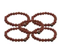 Healeved 5 Pièces Bracelet Chapelet Religieux en Bois avec Croix | Format Décennie, Perles Rondes et Charme Crucifix, Style Rustique, pour Voyage, Communion et Baptême