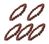 Healeved 5 Pièces Bracelet en Perles Bois Imitation Naturel Chapelet Catholique Unisexe, Léger et Solide, Style Rustique, pour Prières et Collections Religieuses
