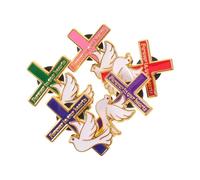 Healeved 5 Pièces Broche et Finition Soignée Religieuse Forme de et Oiseau Accessoire Élégant Design Symbolique pour Femmes