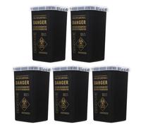 Healeved 5 Pièces Conteneur de Sécurité pour Aiguilles et Bac de Collecte de Déchets de Tatouage Rouge Portable avec Couvercle Fendu Capacité Importante pour Usage Domestique et