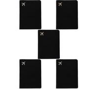 Healeved 5 Pièces Étui à Passeport Couverture De Passeport pour Itinérants Titulaires Portefeuille Porte-Cartes Carnet De Passeport Porte-Passeport Porte-Voyage Noir PU