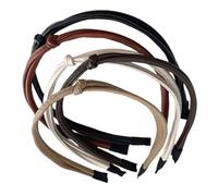 Healeved 5 pièces Lot de Bandeaux Fins Noués Synthétique Accessoires Coiffure pour Femmes Couleurs Assorties Noir Caramel Lait Chocolat Maintien Stable et Élégant