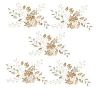 Healeved 5 Pièces Ornement nuptiale hair charms hair toppers casque de mariage pour la mariée accessoires de cheveux de mariage bandeau peigne accessoires de cheveux de mariée strass Golden