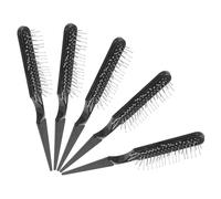 Healeved 5 Pièces Peigne Coiffant Queue De Rat Peigne à Tresse Professionnel Démêlant Noir Brosse Coiffante Pour Boucles Abs Black