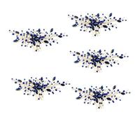 Healeved 5 Pièces peigne hair charms hair toppers coiffure de mariée accessoires de cheveux pour femmes accessoire cheveux mariée coiffes de mariée pour mariage casque de mariage Blue