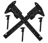 Healeved 5 Pièces règle de tatouage des sourcils doublure trousse front Kit de pochoirs à sourcils stylo reglet réglet lame rasoir étriers à double échelle règle de sourcil Plastique