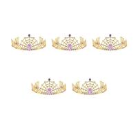 Healeved 5 Pièces Tiare en Alliage Doré de Toile D'araignée, Serrage-tête Léger et Confortable pour Femme, Accessoire Gothique Élégant pour Fêtes et Halloween
