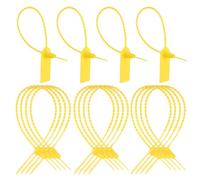 Healeved 50 Étiquettes D’Expédition en Plastique Jaune Étanches Inscriptibles Autocollantes avec Attaches Autobloquantes Lot de 50 Pièces pour Logistique Stockage et Transport Sécurisé