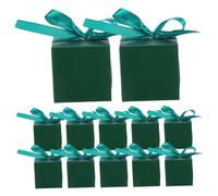 Healeved 50 Pièces Boîtes à Kraft Petites avec Ruban Vert Boîtes à Truffes et Biscuits pour Mariage Fête et Anniversaire Décoratif Romantique