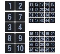 Healeved 50 Pièces Cartes de Numéro de Table en Pvc Noir, Design Élégant et Raffiné, Application Polyvalente pour Cafés et Salles de Réunion, Pratiques et Rapides