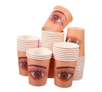 Healeved 50 Pièces Eyelash Training Paper Cups With Realistic Eye Design Portable Reusable Lash Extension Practice Tool For Beginners Professional Skill Enhancement
