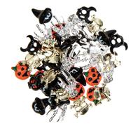 Healeved 50 Pièces Kit de Décorations pour Ongles en Métal Halloween Breloques Citrouille et Sorcière, Facile à Appliquer, Adapté aux Ongles Naturels et Artificiels pour Nail Art Créatif