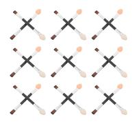 Healeved 50 Pièces Pinceau Fard à Paupières Double Tête Léger en Abs Marron pour Maquillage des Yeux Professionnel et Retouches en Voyage
