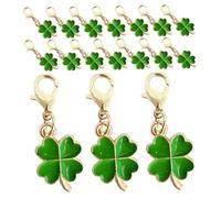 Healeved 50 pièces Porte Clés Quatre de Charm Lucky Shamrock Keyring pour Sacs Portefeuilles et Accessoires de Mode