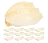 Healeved 50 Plateaux à Sushi Jetables en Bois Naturel 15 CM Bateaux Alimentaires Rustiques pour Service Traiteur Plateau-Repas Écologique pour Frites Amuse-Gueules et Événements