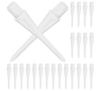 Healeved 50 Pointes de Rechange Souples pour Fléchettes Électroniques Kit de 50 Embouts en Plastique Blanc Accessoires Résistants à L’Usure pour Entraînement et Compétition de Fléchettes