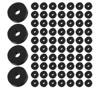 Healeved 50 Rondelles Amortisseurs en Caoutchouc Noir 20 MM Od X 6 MM Id X 5 MM Épaisseur Patins Anti-Vibrations pour Machines Rondelles D’Isolation et Entretoises Antivibratoires