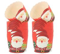 Healeved 50PièCes Caissettes À Cupcake En Papier ÉCologique Avec Motif De NoëL Pour Muffins Et GâTeaux DéCoration De FêTe De NoëL 6X5X6Cm
