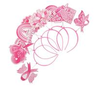 Healeved 5pièces Bandeaux Ruban Pour Femmes Accessoires Légers Et Confortables Cerceaux Cheveux Adaptés Aux Fêtes Et Photos De Groupe Décoration Thématique Pour Sensibilisation Au Cancer Du