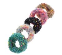 Healeved 5pièces Élastiques à Cheveux Fuzzy Pour Femmes Colorés Accessoires De Coiffure Pratiques Pour Ponytails Idéaux Pour Hiver Événements Spéciaux