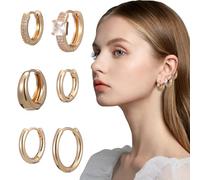 Healeved 6 paires Boucles Oreilles Créoles Dorées Oreilles Créoles pour Femmes Accessoires pour Occasions Variées