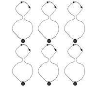 Healeved 6 Pièces Accessoire Cordon Réglable en Nylon et Métal Microphone Magnétique Fixation sans Dommage Support Style Bouton Noir pour Interviews et Voyages