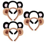 Healeved 6 Pièces Bandeau Oreille D'ours Oreilles Bleues Bandeaux De Dessins Animés les D'ours Noir les Du Règne Animal les De Chat Ours Brun En Tissu