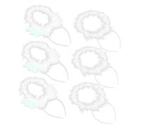 Healeved 6 Pièces Bandeaux Halo Ange Plumes Artificielles Pour Déguisement Et Performance Lot De Blancs