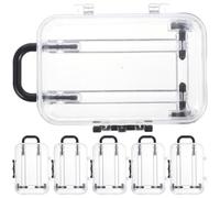 Healeved 6 Pièces Boîte à Dragées Mini Valise en Ps Noir, Boîte D'emballage Élégante et Fonctionnelle pour Bonbons, pour Mariage et Fête D'anniversaire