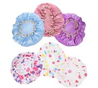 Healeved 6 pièces Bonnet de Épais Réutilisable pour Adultes Protection Imperméable des Cheveux avec Bande Élastique Confortable Lot pour Femmes et Familles