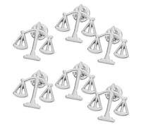 Healeved 6 Pièces Broche Écailles En Métal Accessoires Vestimentaires Broche De Chemise De Costume En Métal Pendentif Échelle De Justice Épinglette D’avocat Silver