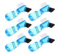 Healeved 6 Pièces Brosse à Dents pour Dentier Brosse Double Face Rigide pour Soins des Fausses Dents et Appareils Portable avec Poils Doux pour Nettoyage Profondeur Voyage Domicile