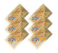 Healeved 6 Pièces Carte Amulette Bouddhiste en Cuivre Doré Protection et Bénédiction de Sagesse, Charme Nouvel an Chinois, pour Bureau et Voiture