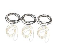 Healeved 6 pièces Chaîne de Élastique Perles pour Femme Chic Nœud Ombilical Accessoire Plage été Lot de Noir Or