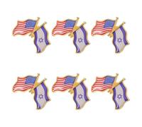 Healeved 6 Pièces Épinglette Souvenir en Alliage de Zinc Résistante Corrosion avec Drapeaux Américain et Israélien, Facile à Assortir pour Présentations et Collectionneurs