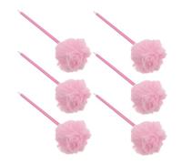 Healeved 6 Pièces Lot de Stylos à Bille Pompon Pelucheux Stylo Novelty Créatif avec Tête Douce Ensemble Papeterie Kawaii pour Écriture Fluide Fournitures Scolaires Amusantes pour Fête et