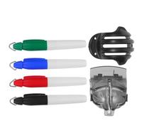 Healeved 6 Pièces Outil de Marquage de Balle de Golf Alignement, Kit ABS | Gabarit Précis, Assistance au Positionnement, Usage en Compétition, pour Golfeurs, Dispositif Simple