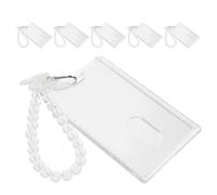 Healeved 6 Pièces Porte-cartes Transparent avec Porte-clés Pochette Double Face PVC pour Carte Identité Carte de Crédit et Photo Protection